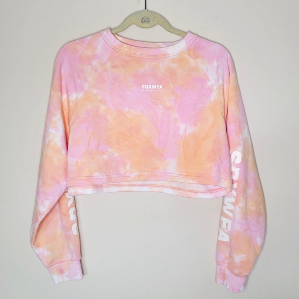 Sarah’s Day x White Fox Active Pink & Orange Cali Tie Dye Sweater Sweatshirt -S - Picture 4 of 12